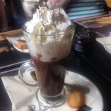 Hot chocolate in Paris Cafe