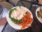Lobster roll and sweet potato fries